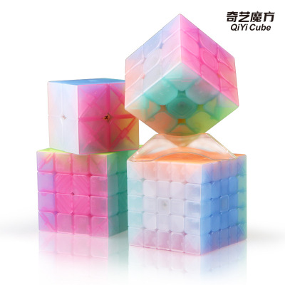Qiyi Jelly Transparent Color Second-Stage Third-Stage Fourth-Stage Fifth-Stage Pyramid Oblique Turn Zongzi SQ1 Children's Cube Wholesale