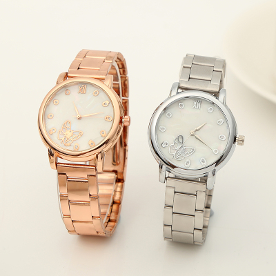 2019 new butterfly shell face lovers watch steel band men's and women's watches Geneva and other cross-border hot sales