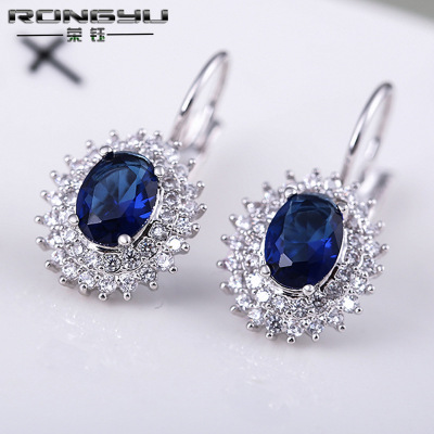 Rongyuoumei Hot Sale Earrings Princess Diana Zircon Earrings Palace Style Earrings Can Be Customized Wholesale