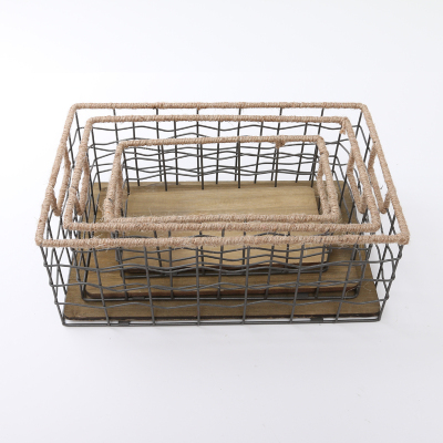 Many specifications square tieyi cosmetic storage basket snacks storage box kitchen desktop frame mask basket