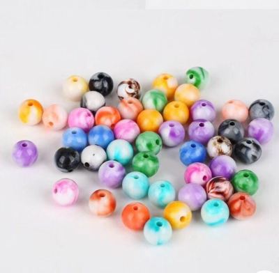 DlY jewelry accessories, solid color acrylic bicolor beads, transparent green bead, crack bead, manufacturers