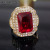 Rongyu European and American New Gold Plated Zircon Ring Amazon Eaby Hot Sale Hip-Hop Hipster Ruby Ring