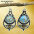 Rongyu Wish New Plated Vintage Thai Silver Lan Longjing Turquoise Earrings European and American Fashion Diamond-Embedded Court Ear Rings