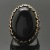 Rongyu Wish Hot Sale New Plated 925 Thai Silver Black Zircon Two-Tone Ring European and American Exaggerated Goose Egg Color Separation Ring