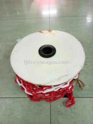 Plastic warning chain, red and white plastic road cone chain
