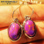 Rongyu AliExpress New Vintage Thai Silver Charoite Earrings Female European and American Fashion Watermelon Green Eardrops Earrings