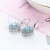 Rongyu Wish Exclusive for Cross-Border Japanese and Korean Jewelry Spot Anti-Allergy Electroplated Sea Blue Zircon Topaz Earrings