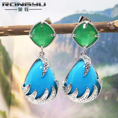 Rongyu 2018 Foreign Trade Hot Sale New Jewelry Romantic Turkey HAILANG Water Drop Earrings Superior Earrings