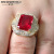 Rongyu European and American New Gold Plated Zircon Ring Amazon Eaby Hot Sale Hip-Hop Hipster Ruby Ring