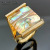 Rongyu 2019 New Fashion Natural Abalone Shell Simple 18K Gold Luxury Electroplated Ring Movie Star Same Style