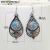 Rongyu Wish New Plated Vintage Thai Silver Lan Longjing Turquoise Earrings European and American Fashion Diamond-Embedded Court Ear Rings