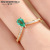 Rongyu 2018 New Wedding Jewelry Inlaid Emerald Zircon Rhinestone 18K Gold Plating Two-Piece Crown Ring