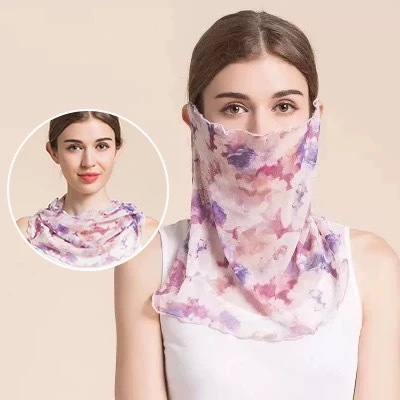 Sun Protection Mask Full Face Silk Mask Women's Thin Summer Neck Protection Mulberry Silk Breathable Authentic Veil