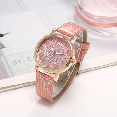 Korean cut diamond surface romantic starry sky ladies watch casual belt quartz wrist watch gift student watch