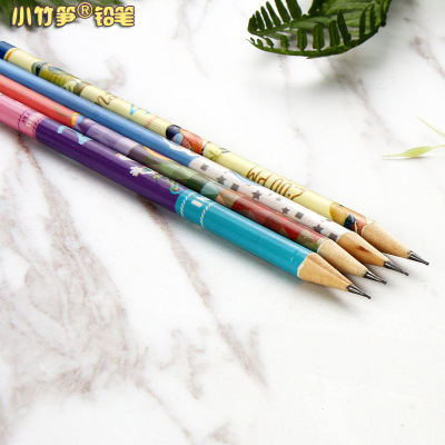 HB Top-Sticking Flower Film Boxed Wooden Pencil Non-Lead-Poisonous round Brush Pot Children's Student Writing Pencil Factory in Stock Wholesale
