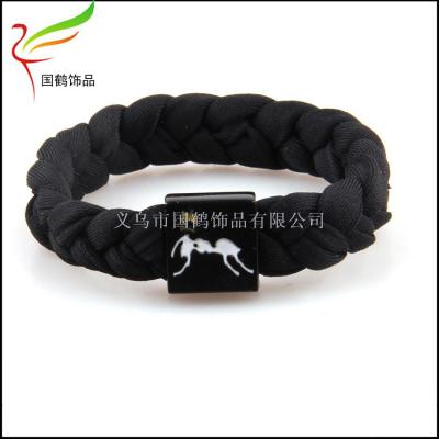 Elastic rope woven square alloy hand woven bracelet