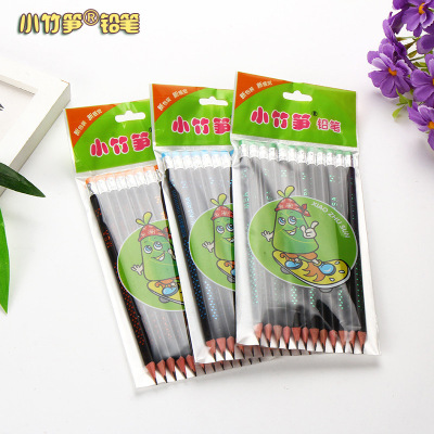 HB Matte Paint Roll Printing Bagged Pencil Environmentally Friendly Non-Toxic Triangle Pole Children Student Pencil Factory in Stock Wholesale