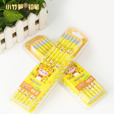Factory Direct Sales Cartoon Printing Pencil Elementary School Student Classroom Writing Graffiti Environmental Protection Non-Toxic with Eraser Pencil