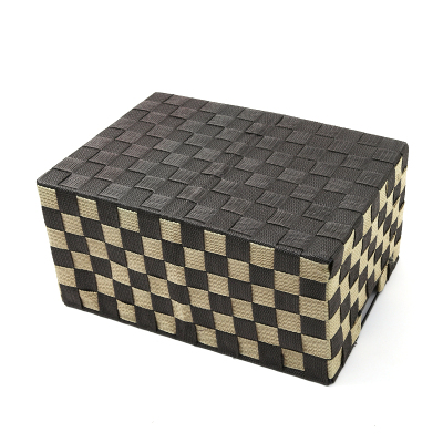 Large double color plaid style receive baskets of home office sorting box using square lattice