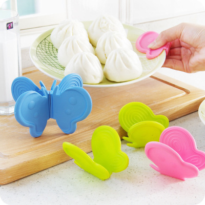 Creative Butterfly Kitchen Heat Insulation Silicone Plate Clamp Oven With Baking Thickened Anti-Hot Gloves High-Temperature Resistant Take Coasters