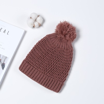 Korean version of the autumn and winter knitted hat polychromatic thermal hollow woollen hat women fashion versatile hat