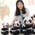 Bow tie panda doll, black and white panda plush toy can print logo manufacturers direct