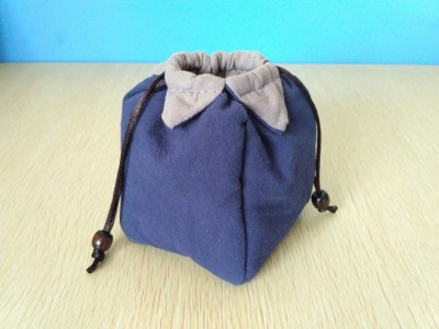 Cotton and linen bundle pocket tea set storage bag