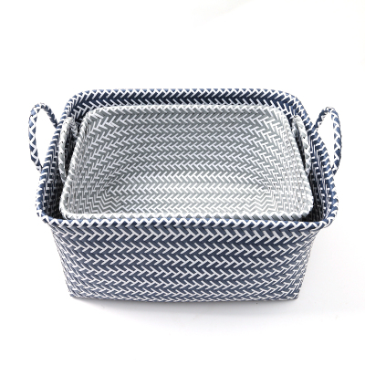 Handheld design two-color woven basket finishing basket home bedroom bathroom basket