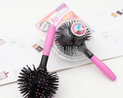 3D Spherical Hairdressing Comb Hair Dye Comb Spherical Anti-Static Hair Curling Comb Rinka Haircut Styling Comb