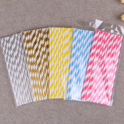 Disposable colored threaded paper straw food grade safety non-toxic straw