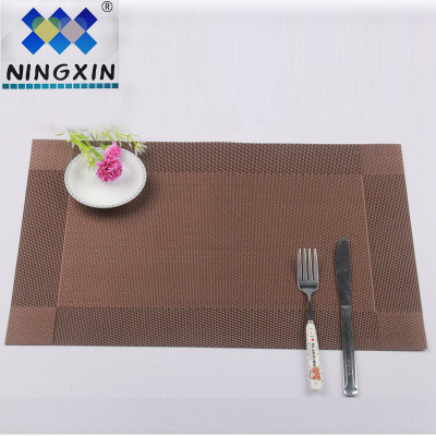 PVC dining mat diagonal frame photo frame terslin pure color wear-resistant leak-proof PVC hotel western dining mat non-slip pad can be washed