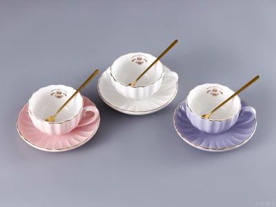 High - grade ceramic cup and saucer painted in gold..