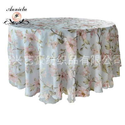 Hot Selling Organza Printed Tablecloth Tablecloth Simple Style Hotel Wedding Celebration Decoration Tablecloth Chair Cover