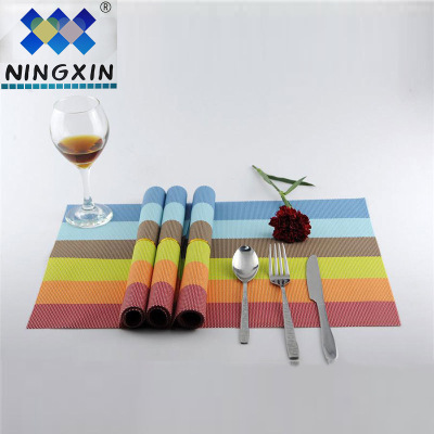 6 pieces of 30 * 45 cm PVC striped food pad western food sub - European heat insulation living home wholesale spot