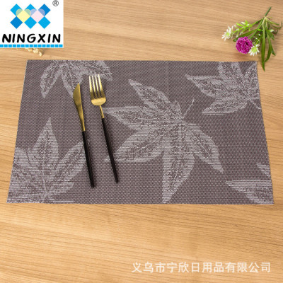 Teslin western dining mat environmental protection European simple maple leaf table mat heat insulation anti-slip wear-resistant creative pad