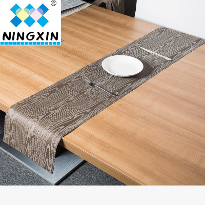 European table flag table mat wood grain table mat 30*135CM PVC hotel western washable table mat manufacturers direct sales