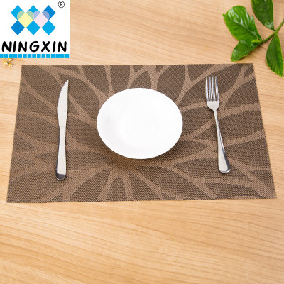 New direct PVC western food mat mesh jacquard hotel classic non-slip pad 30*45cm insulation cup pad wholesale