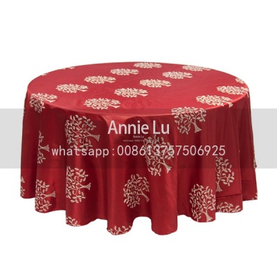 Festive Chinese Red Exquisite Embroidered Three-Dimensional Flower Custom Fashion Wedding Hotel Decorative Tablecloth Tablecloth Chair Cover