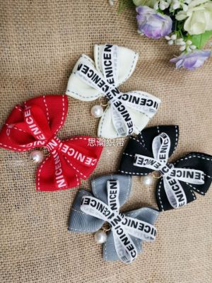 English letter 4 ear hang bead fire shoe flower elegant cap bowknot hair is acted the role of dress melting wind bowknot