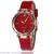 The new bright pink crystal face fashion lady student belt watch