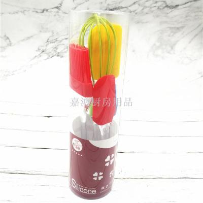 PVC Barrel Bakeware tool silicone set brush spatula Cream scraper eggbeater whisk food tong