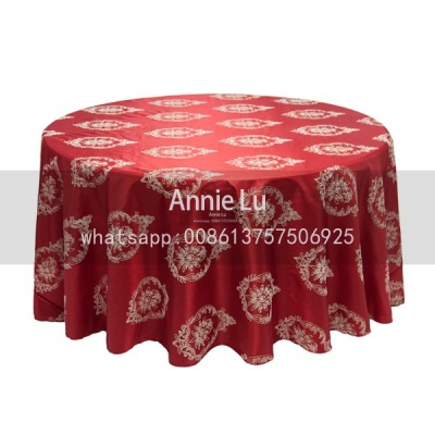 Festive Chinese Red Series Chameleon Three-Dimensional Embroidered Flower Custom Fashion Wedding Hotel Decorative Tablecloth Chair Cover