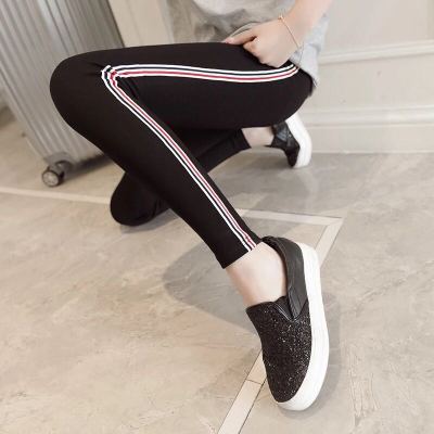 Spring and autumn new Korean version slim fashion side side cotton leggings