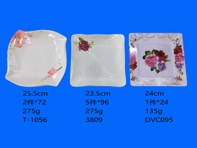 Melamine tableware Melamine plate inventory spot low price processing imitation ceramic plate can be sold by catty