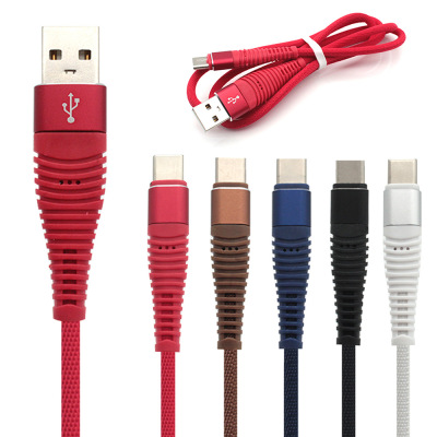 Mermaid Nylon Braided Alloy 2A Cellphone Charging & Data Cable for Android V8 Type-C Wholesale