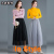 Women's spring dress new skirt chic fairy skirt ins long waist pleated gauze skirt