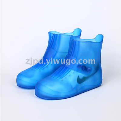 Children's lady rain shoes cover fashion men and women transparent thickened students waterproof buckle PVC water shoes