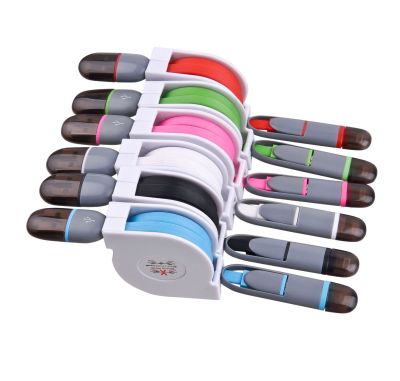 Creative stretch two in one data line apple android multi-function phone charging line custom LOGO