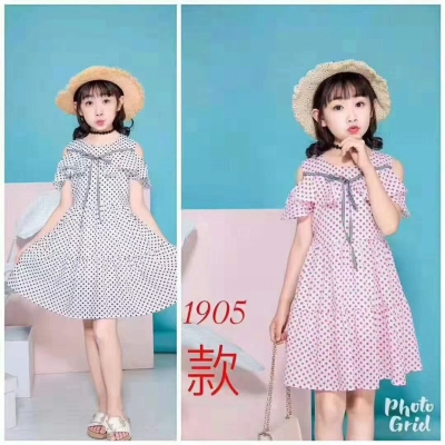 Summer new 2019 Korean version loose plaid shirt dress dress loose bare shoulders fresh short