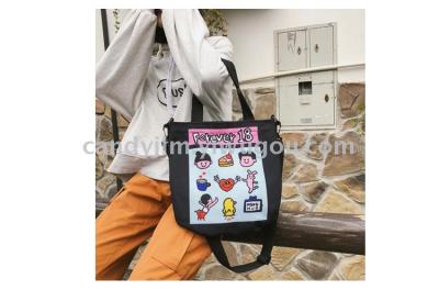 2019 spring new Korean version of casual and simple students canvas bag schoolbag female manufacturers direct sales